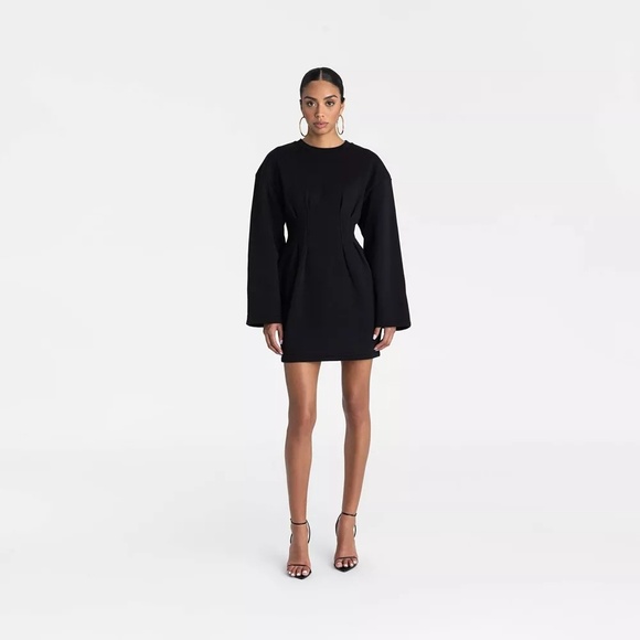 KBB‎ by KAHLANA x Target S Small Long Sleeve The Sweatshirt Dress Mini Black NWT - Picture 4 of 6